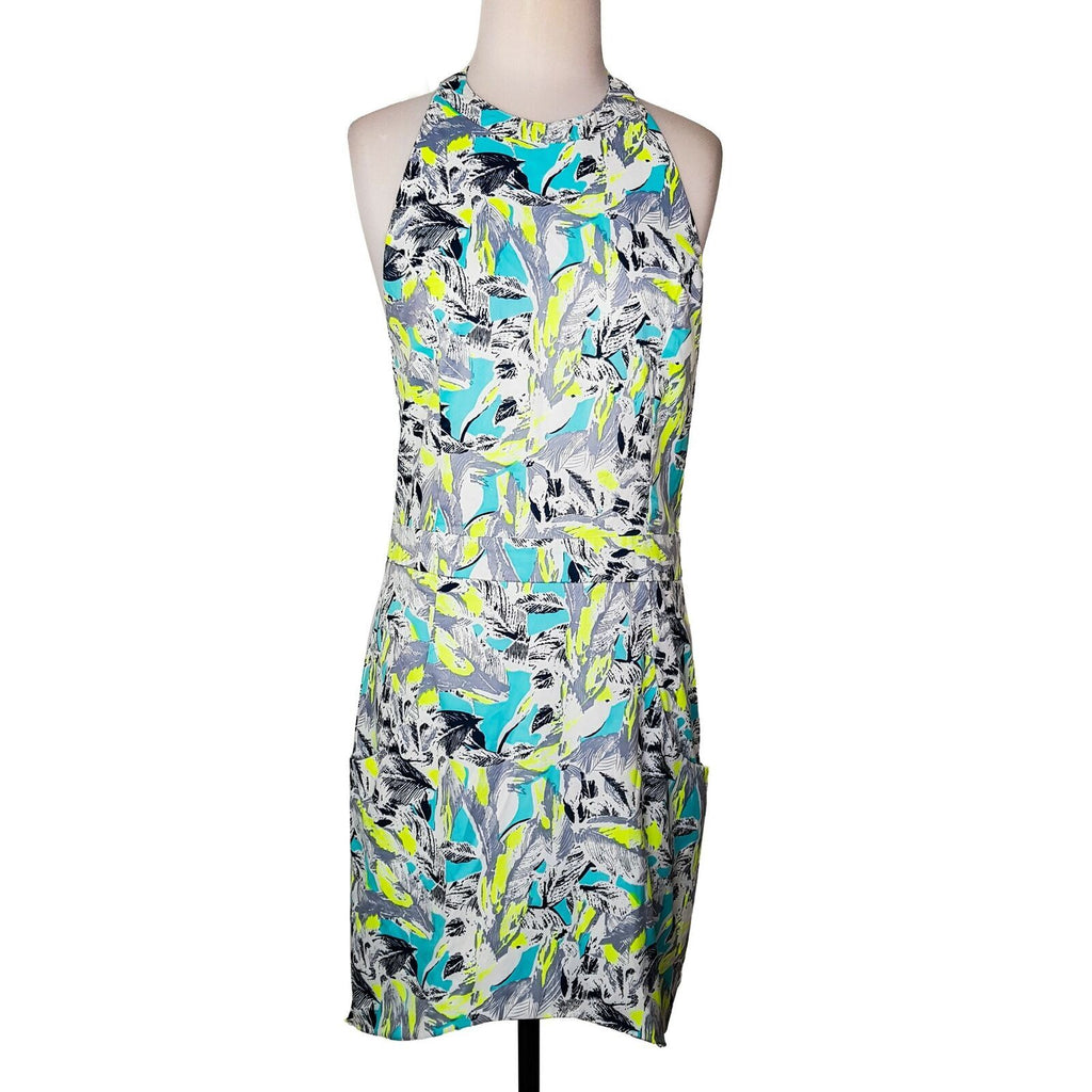 White Closet Tropical Mini Shift Dress Tropical Bright Fluoro Sexy Party Summer