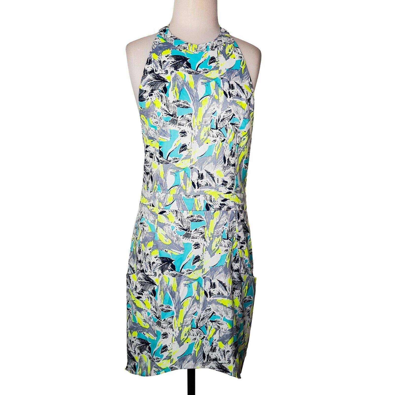 White Closet Tropical Mini Shift Dress Tropical Bright Fluoro Sexy Party Summer