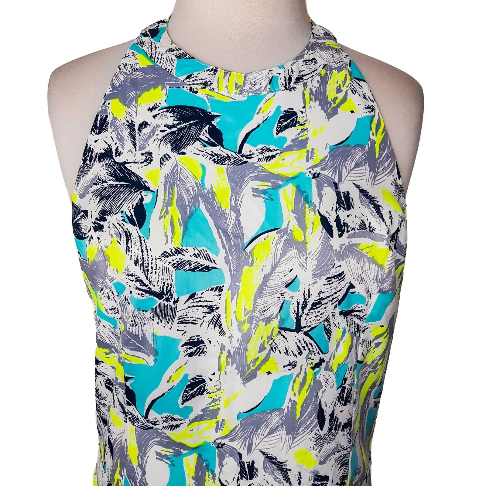 White Closet Tropical Mini Shift Dress Tropical Bright Fluoro Sexy Party Summer