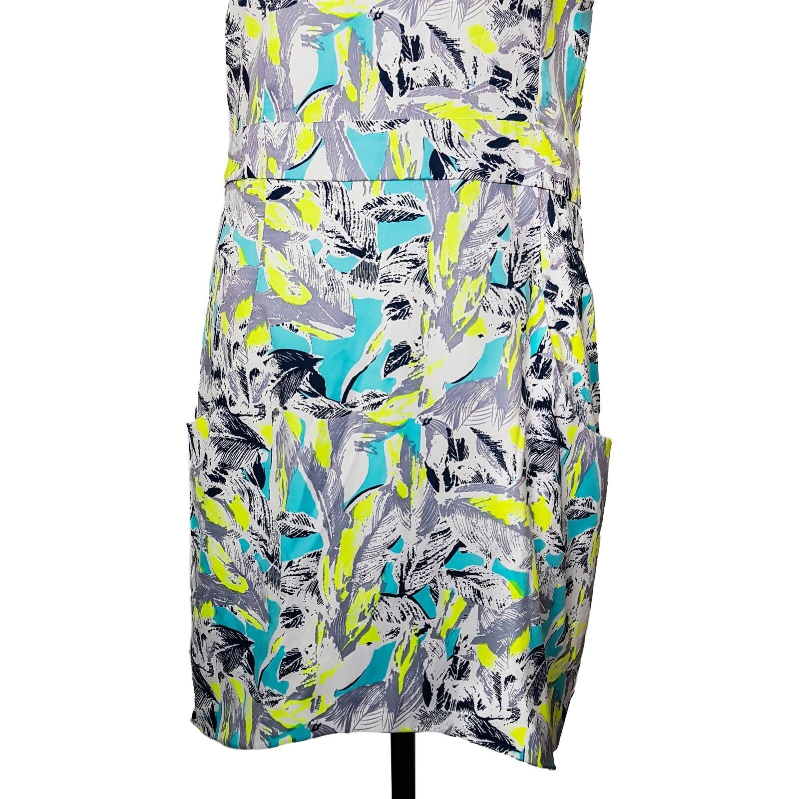 White Closet Tropical Mini Shift Dress Tropical Bright Fluoro Sexy Party Summer