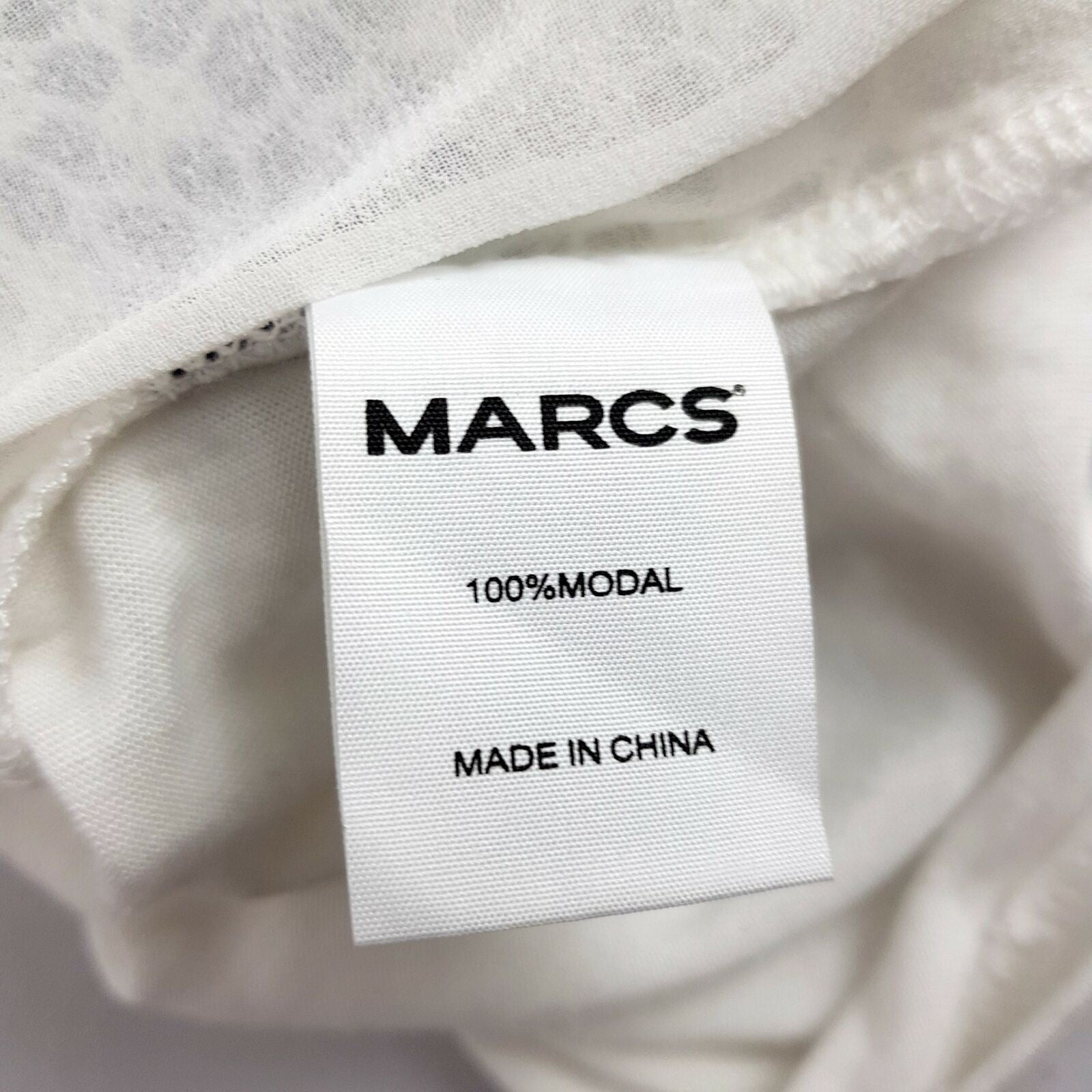 Marcs Tee Short Sleeve Striped Pullover Black White Round Neck Floral Crochet