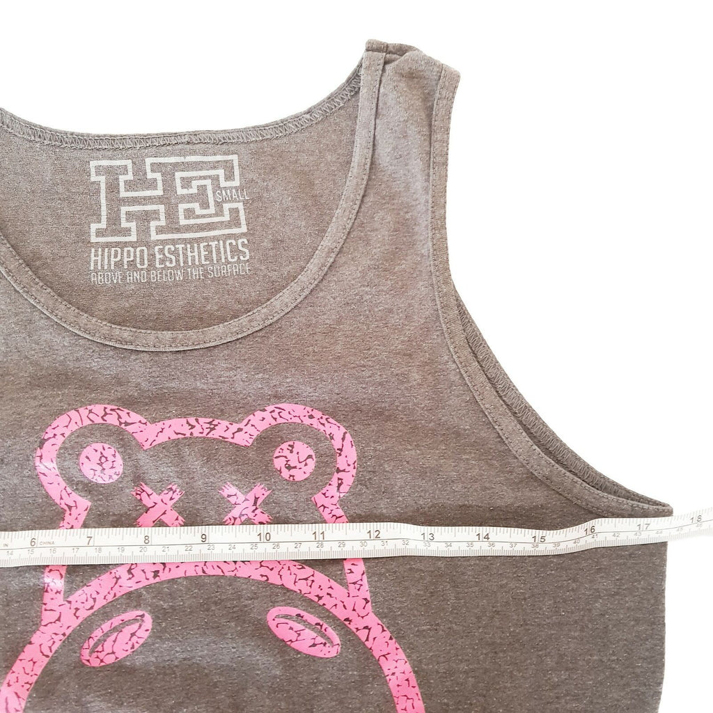 HIPPO ESTHETICS Men Women Unisex Grey Pink Sleeveless Rock Singlet Tank Top Tee