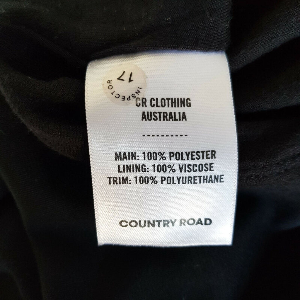 COUNTRY ROAD Black Midi Pencil Dress Size Small Half Sleeve Closure Workwear
