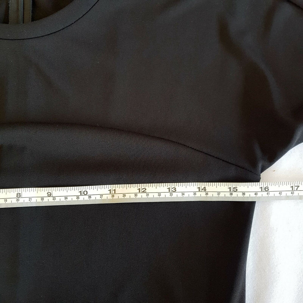 COUNTRY ROAD Black Midi Pencil Dress Size Small Half Sleeve Closure Workwear