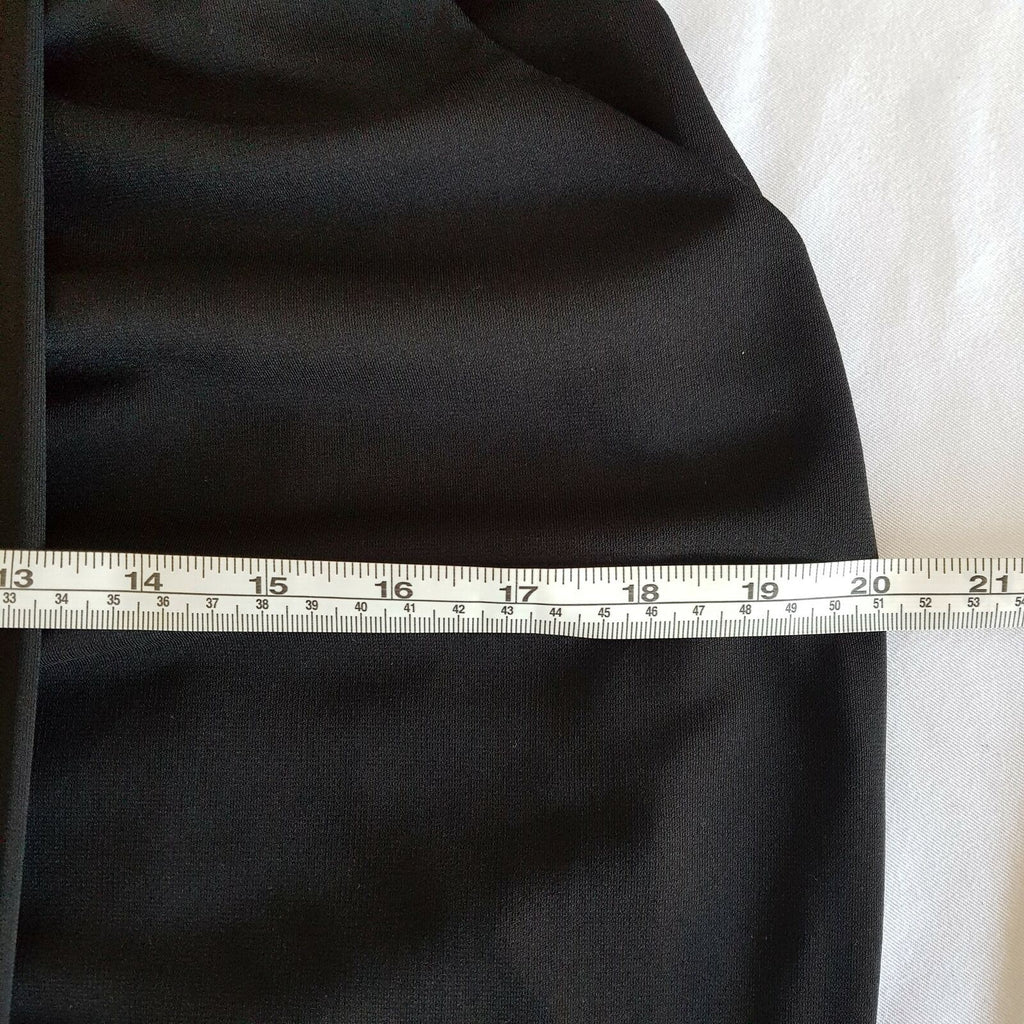COUNTRY ROAD Black Midi Pencil Dress Size Small Half Sleeve Closure Workwear