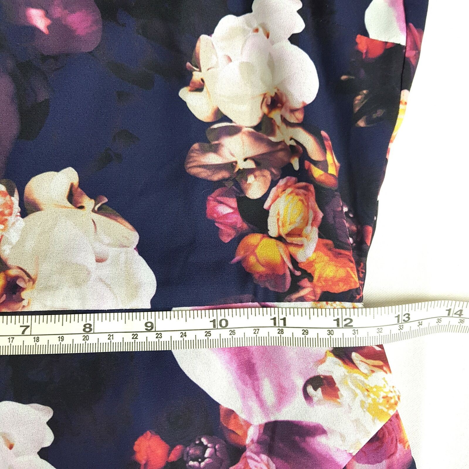 COOPER ST Navy Blue Floral Lined Hem Women's Draped Halter Midi Dress Zip Size 6