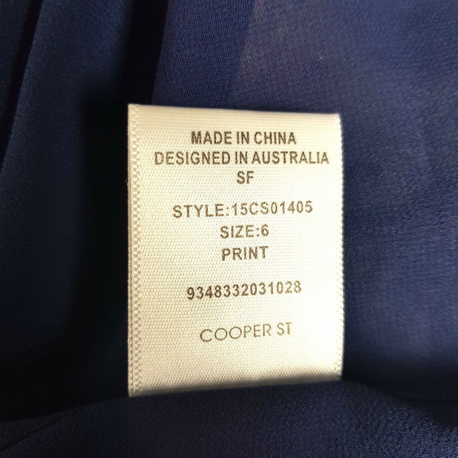 COOPER ST Navy Blue Floral Lined Hem Women's Draped Halter Midi Dress Zip Size 6