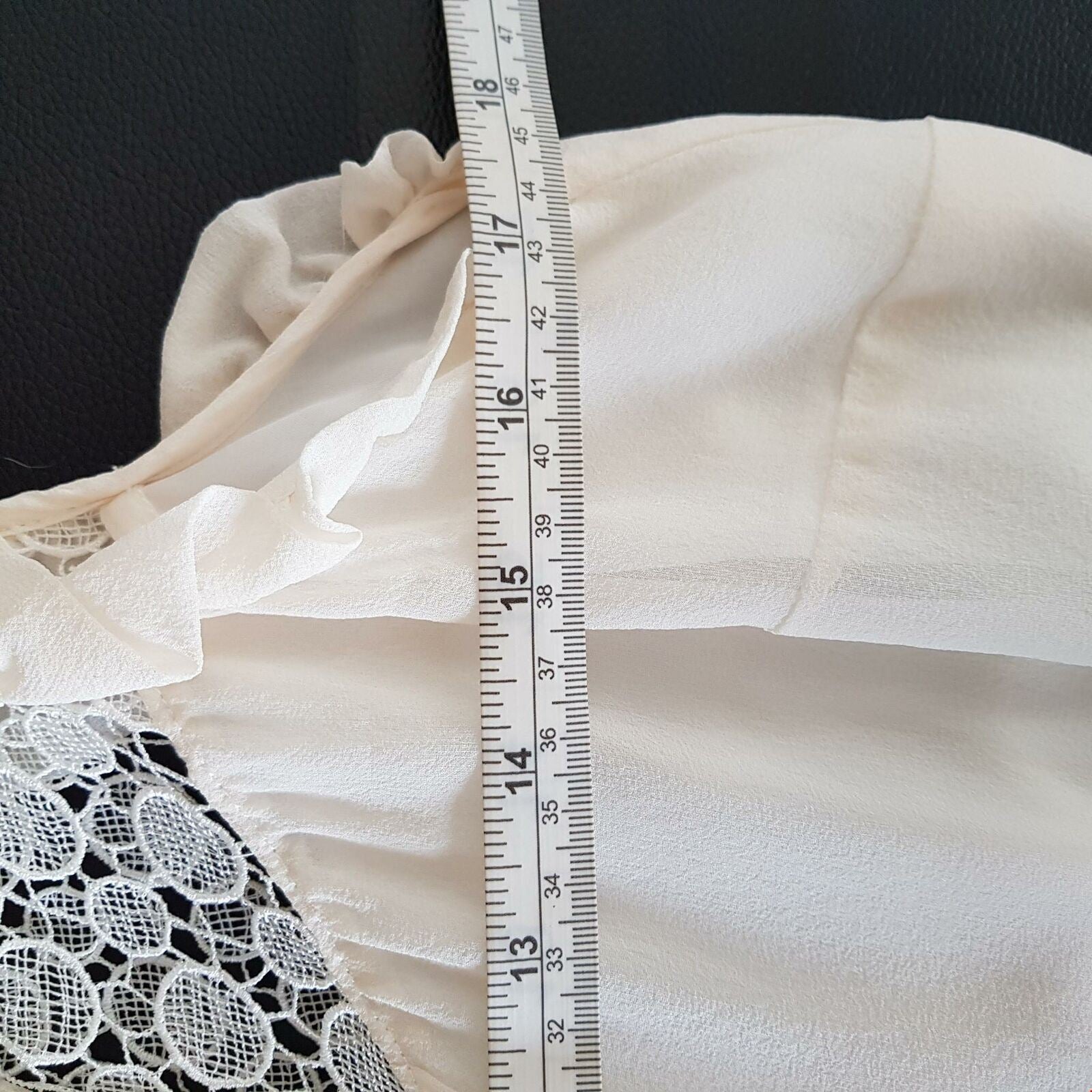 Katherine Womens Chalk Sleeveless Blouse Cream Lace Sheer Top Delicate 100% Silk