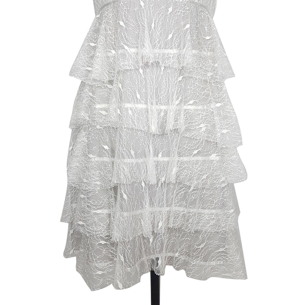 ALANNAH HILL Broken Hearted Haze Frock Metallic Grey White Lace Silk Party Dress