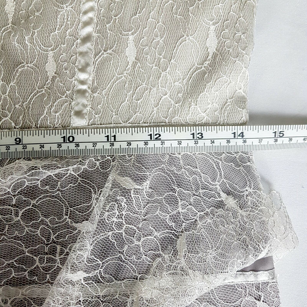 ALANNAH HILL Broken Hearted Haze Frock Metallic Grey White Lace Silk Party Dress