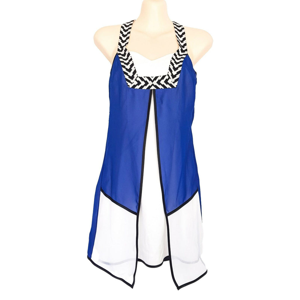 PILGRIM Women's Halter Split Front Love Song Chiffon Tank Dress Blue Size 6, NWT
