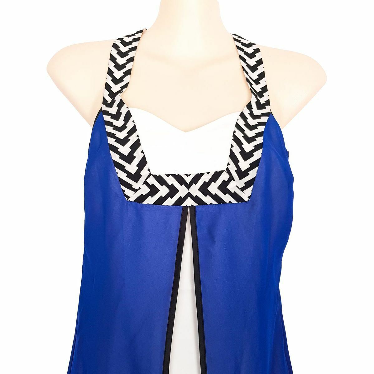 PILGRIM Women's Halter Split Front Love Song Chiffon Tank Dress Blue Size 6, NWT