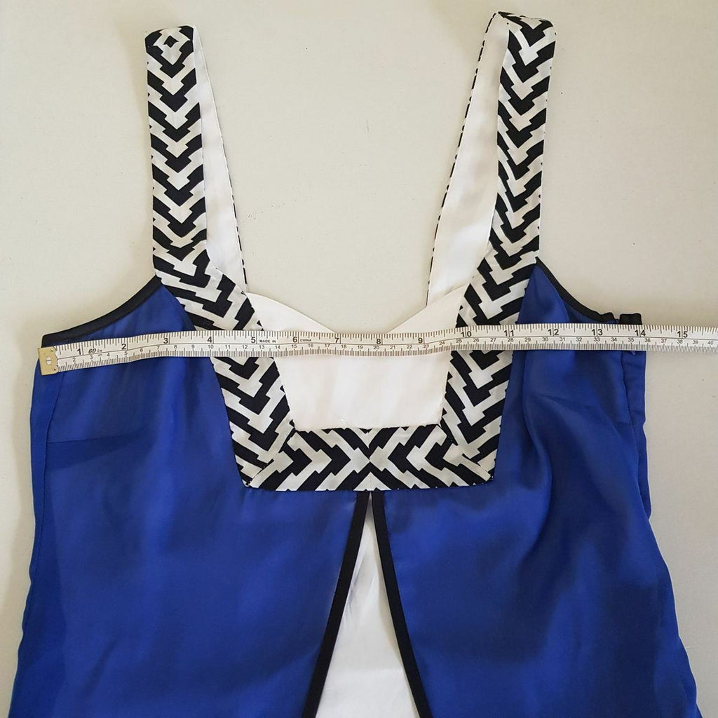 PILGRIM Women's Halter Split Front Love Song Chiffon Tank Dress Blue Size 6, NWT