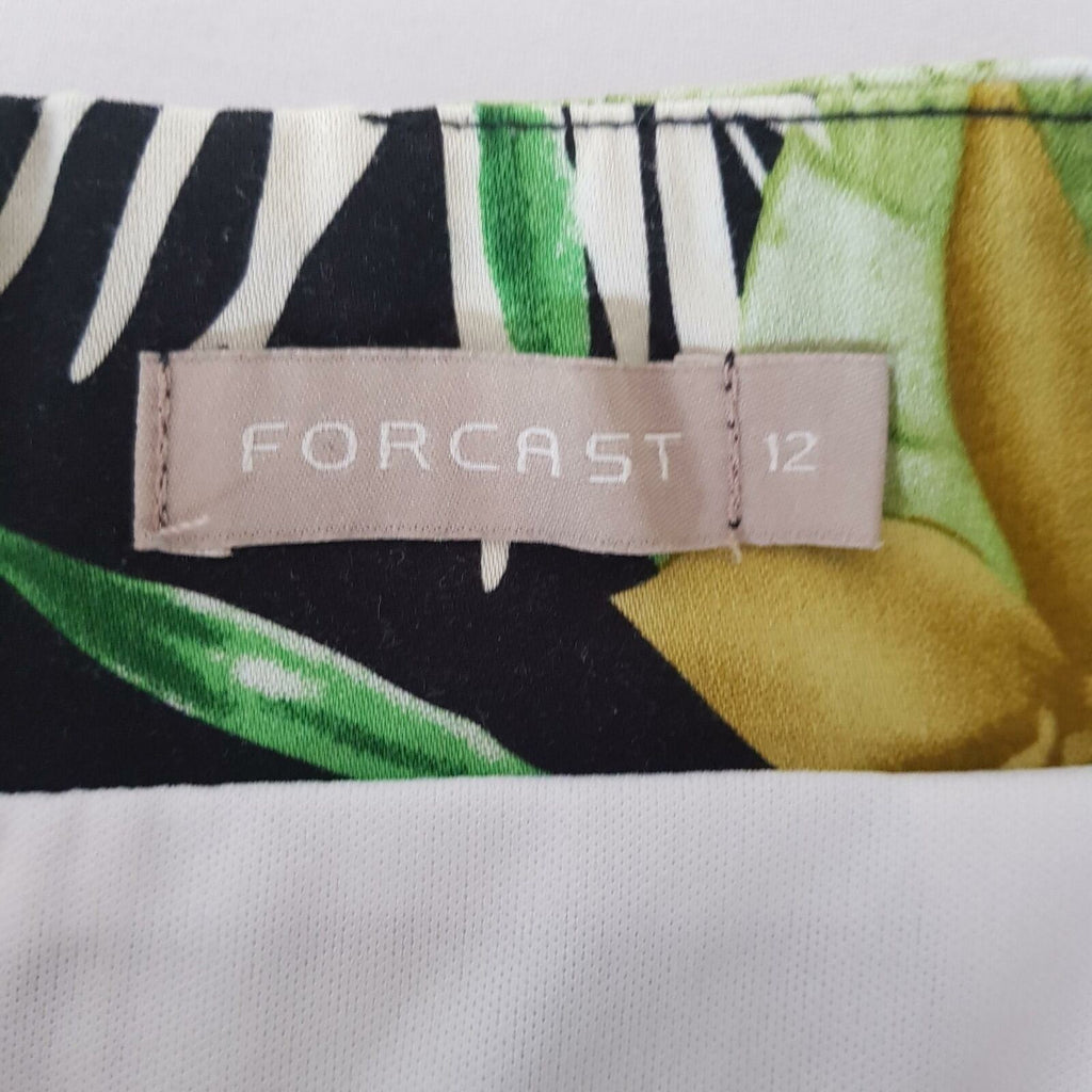 FORCAST Tropical Palm Jungle Floral Green Black Pencil Skirt Office Work Sz 12 L
