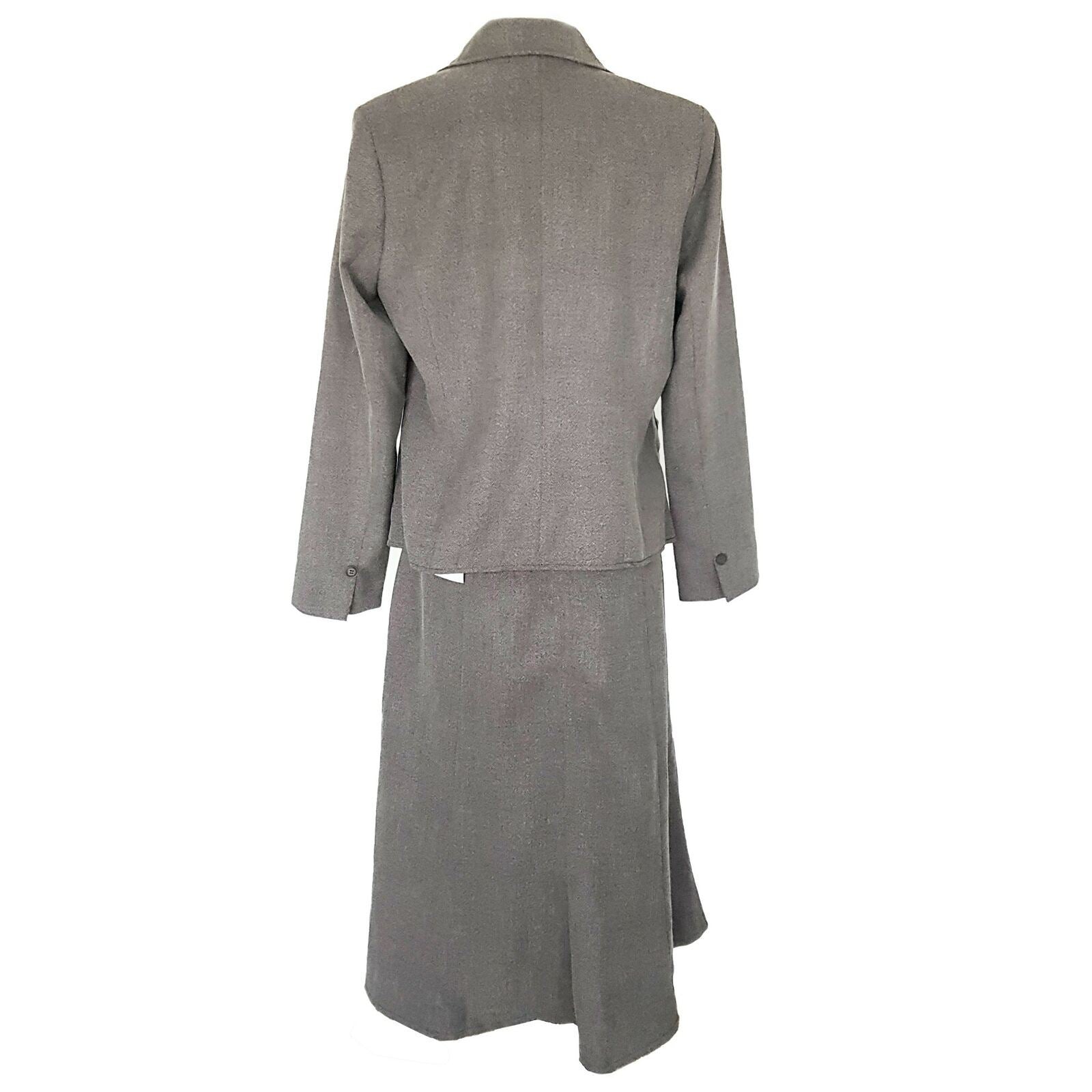 KINGFIELD Charles Voegele Dark Brown Women's Blazer Skirt Workwear Set Size 16