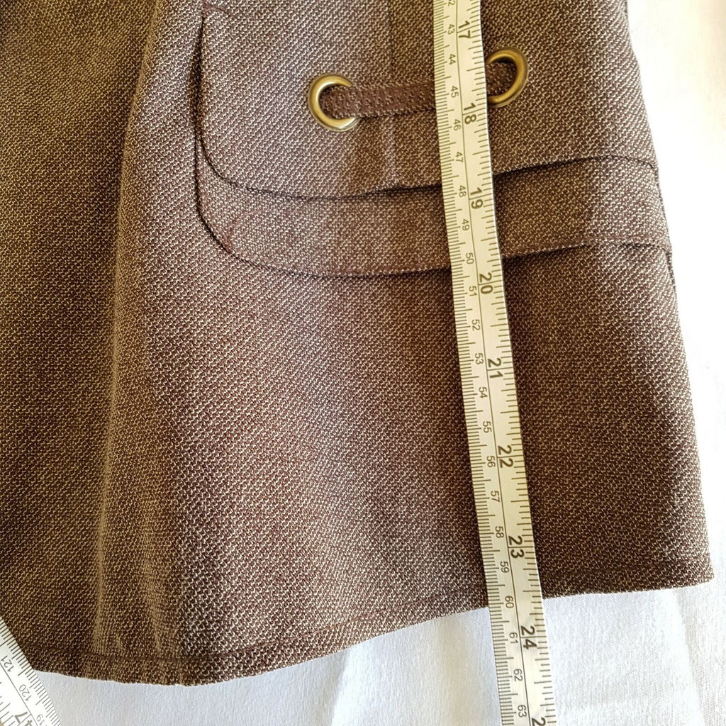 KINGFIELD Charles Voegele Dark Brown Women's Blazer Skirt Workwear Set Size 16