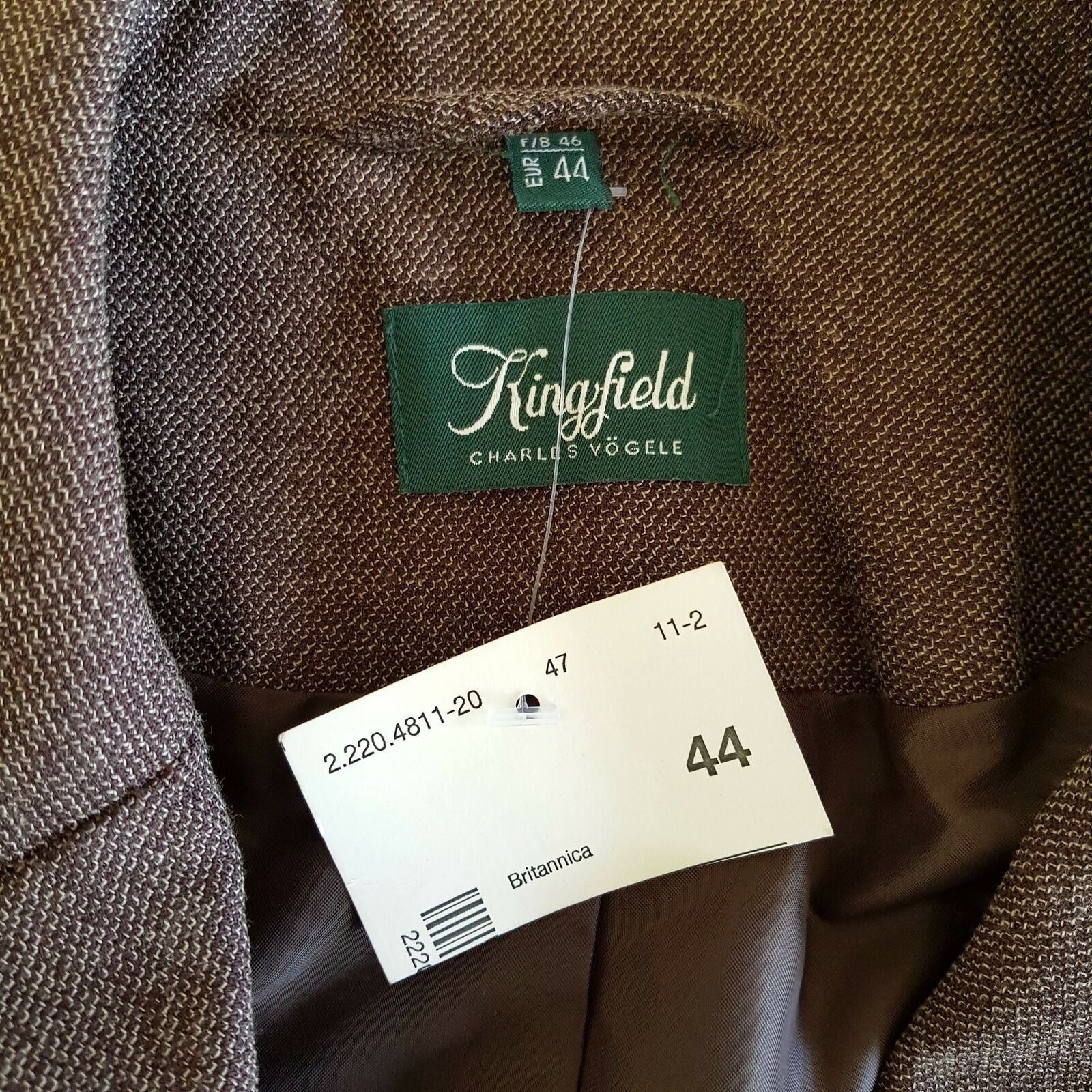 KINGFIELD Charles Voegele Dark Brown Women's Blazer Skirt Workwear Set Size 16