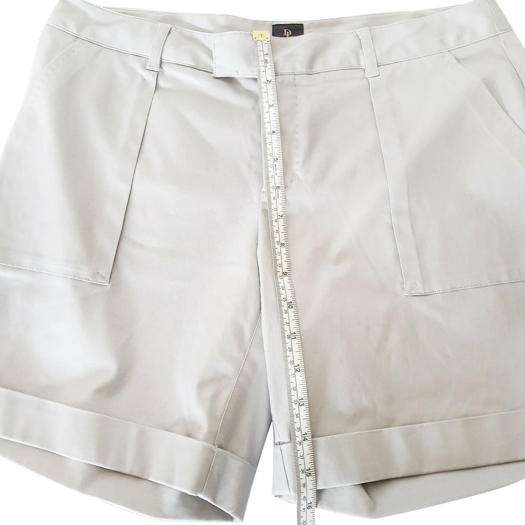DAVID LAWRENCE Women's Mid Rise Waist Grey Shorts Cotton Casual Ladies Wear