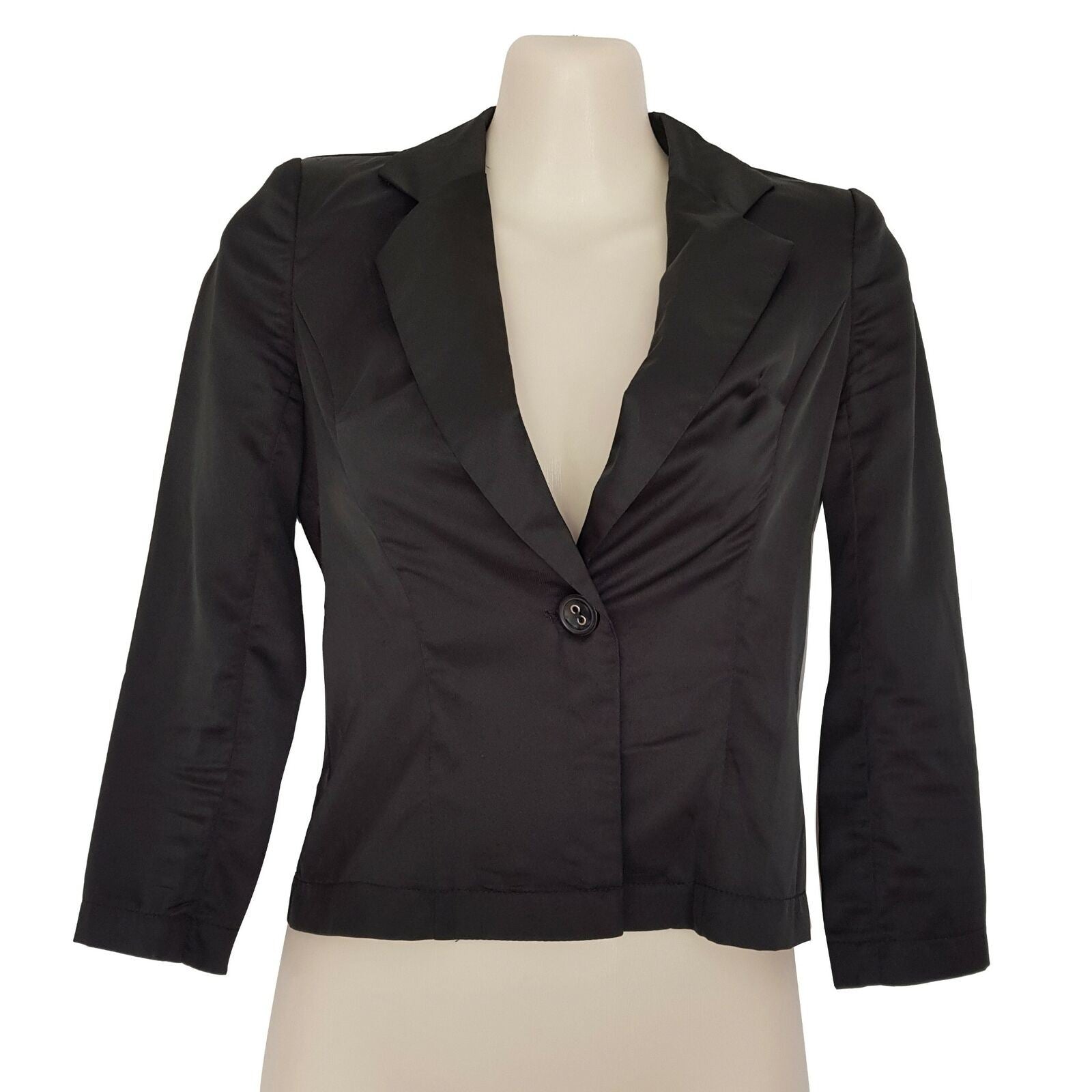 Sexy Lace Sheer Back Black Blazer Jacket Long Sleeve Casual Work Party Cocktail