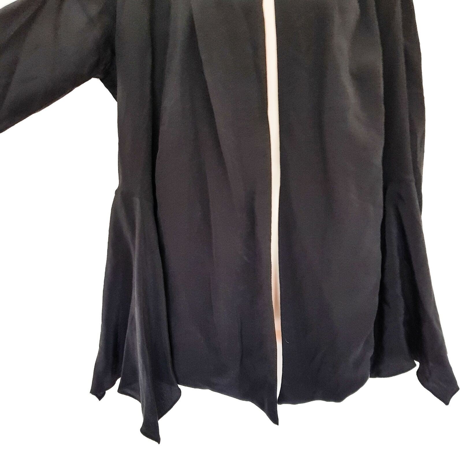 WAYNE COOPER 100% Silk Black Formal Long Sleeve Cardigan Jacket Ladies WorkWear