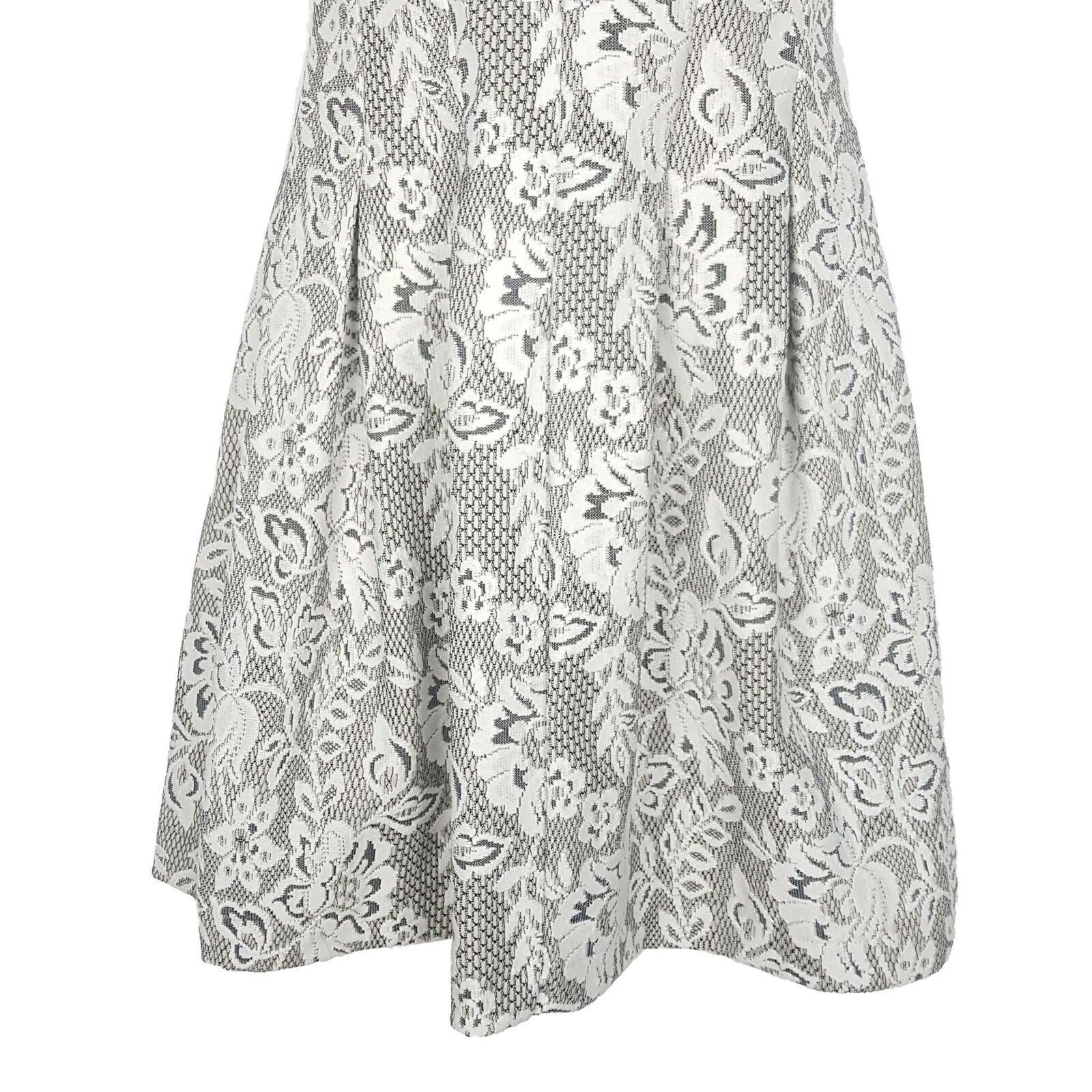 ZARA Sleeveless Beaded Boat Neck Embroidered Floral Lace A-Line Dress Size AU XS