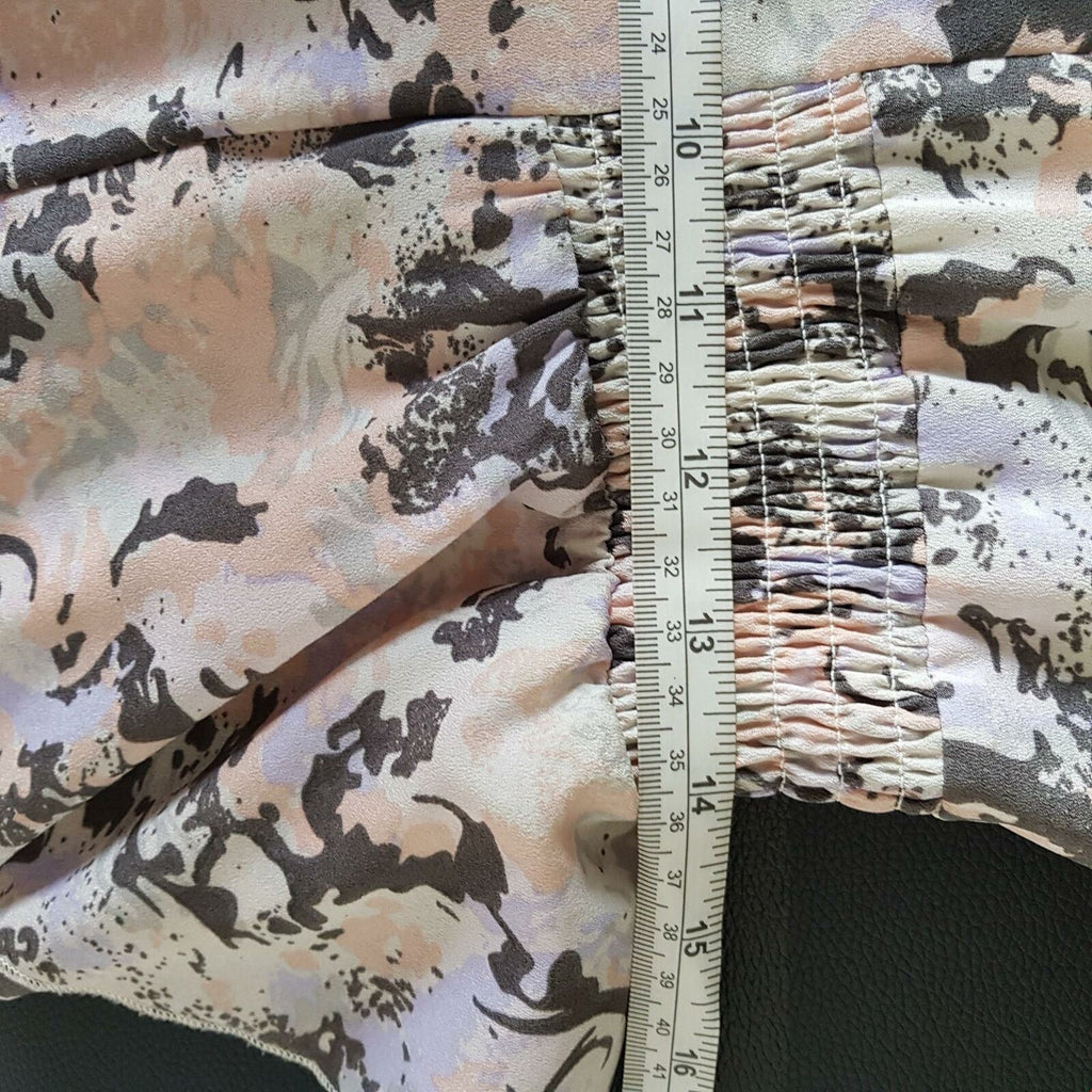 BARDOT Peplum Multicolour Dress S 12 Crew Neck Sleeveless Elastic Waist Abstract
