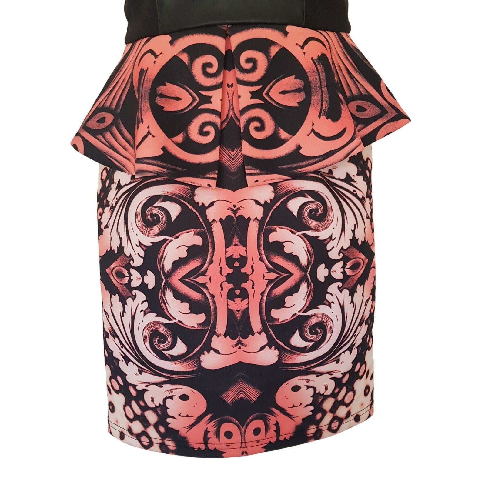 LUVALOT Strapless Multi-Coloured Sweetheart Bodycon Womens Peplum Cocktail Dress