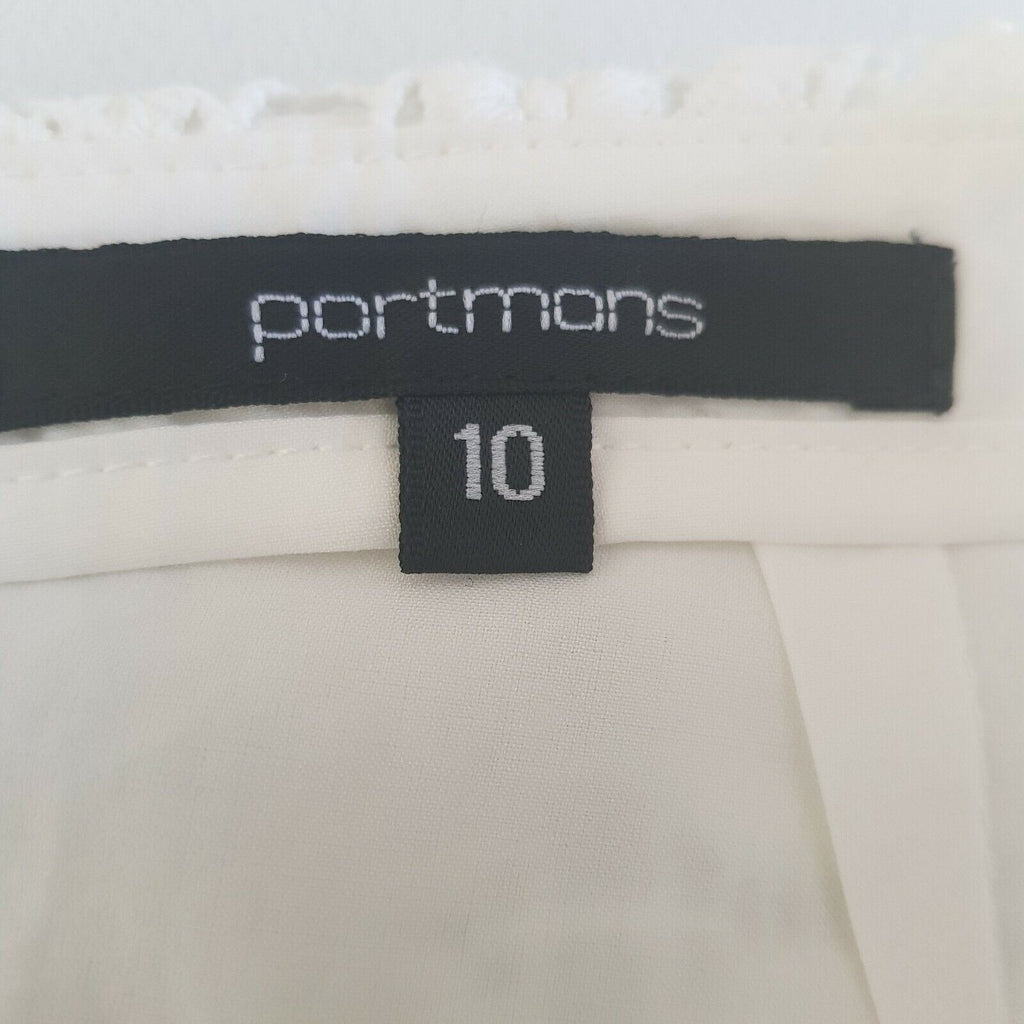 PORTMANS Elegant White Floral Knit Lace High Waist Midi Skirt Summer Size 10 M