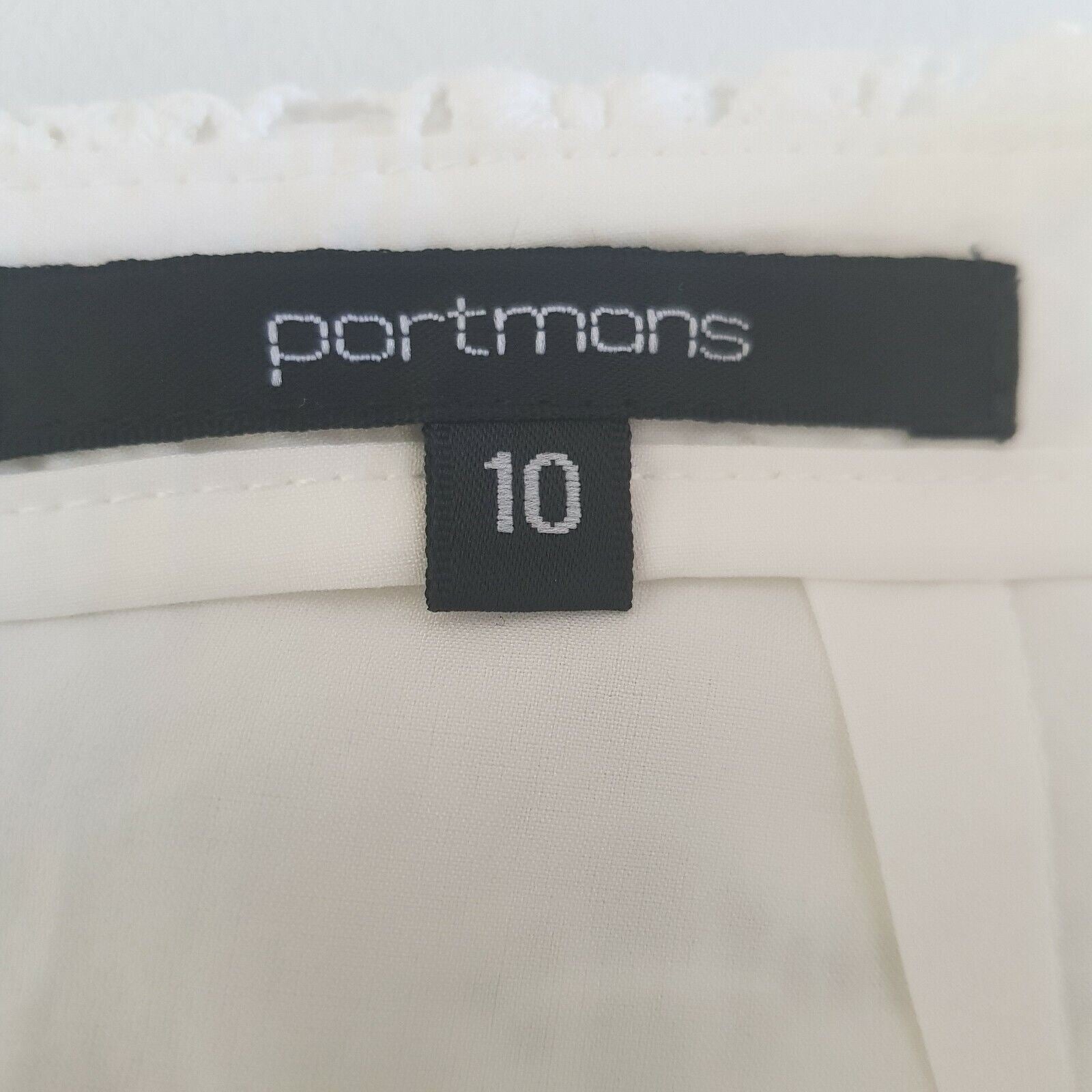 PORTMANS Elegant White Floral Knit Lace High Waist Midi Skirt Summer Size 10 M