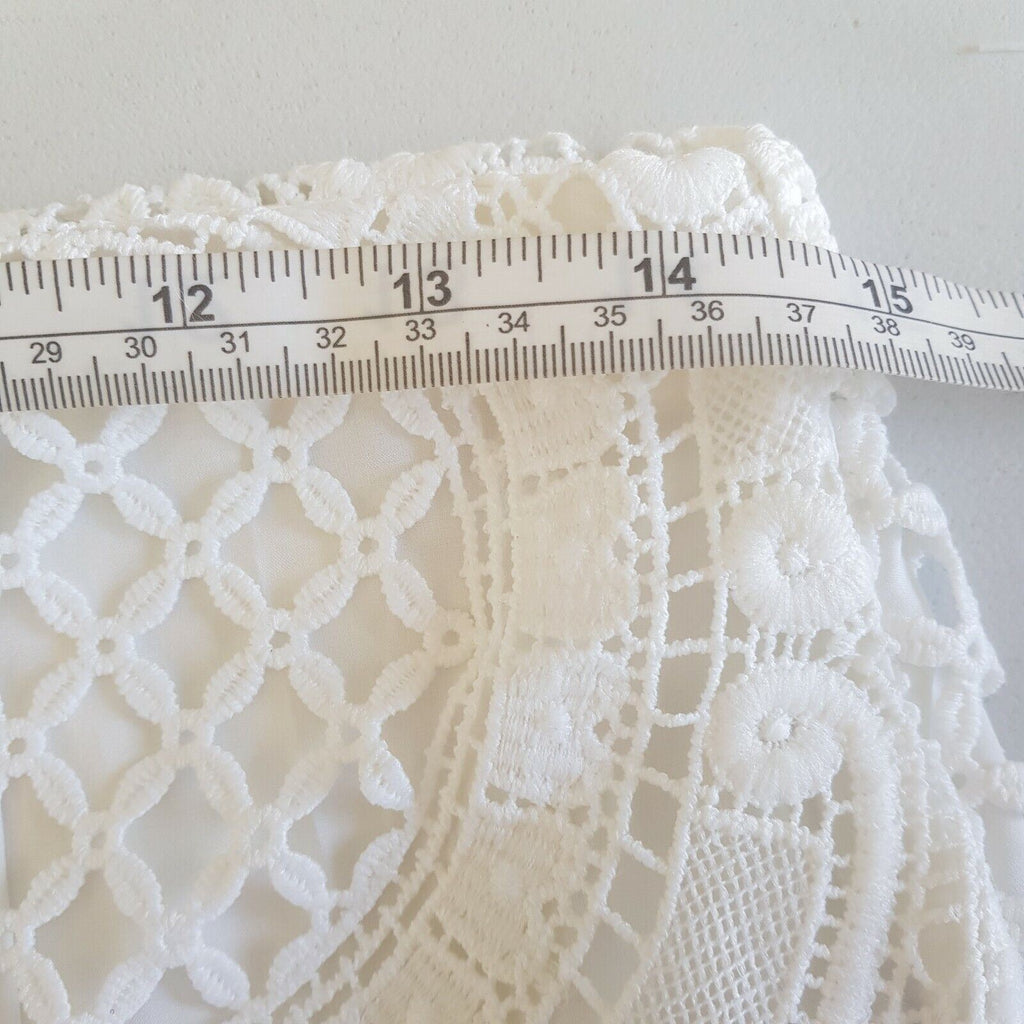 PORTMANS Elegant White Floral Knit Lace High Waist Midi Skirt Summer Size 10 M