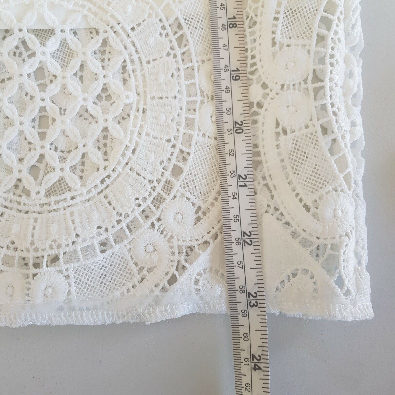 PORTMANS Elegant White Floral Knit Lace High Waist Midi Skirt Summer Size 10 M