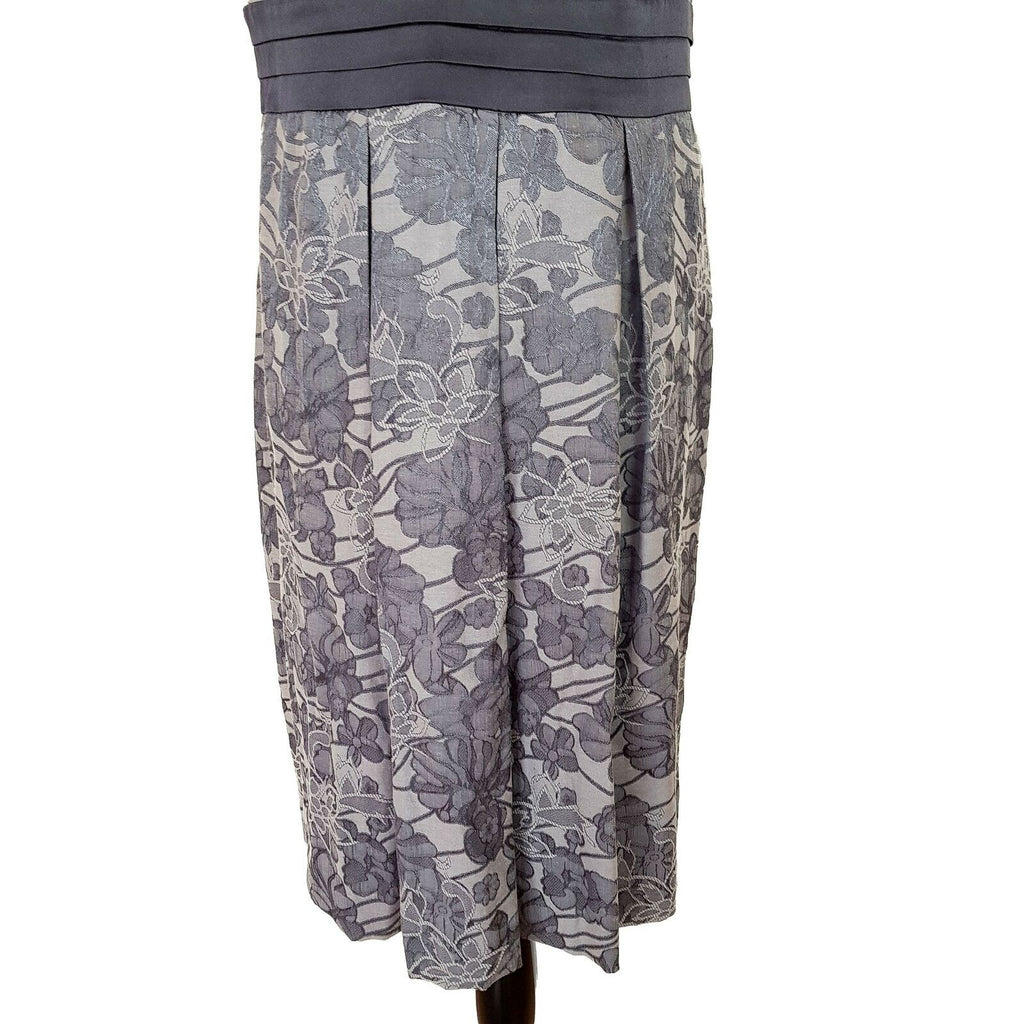 DIANA FERRARI Sleeveless Floral Printed Silky Sash Cocktail Party Dress Size 14
