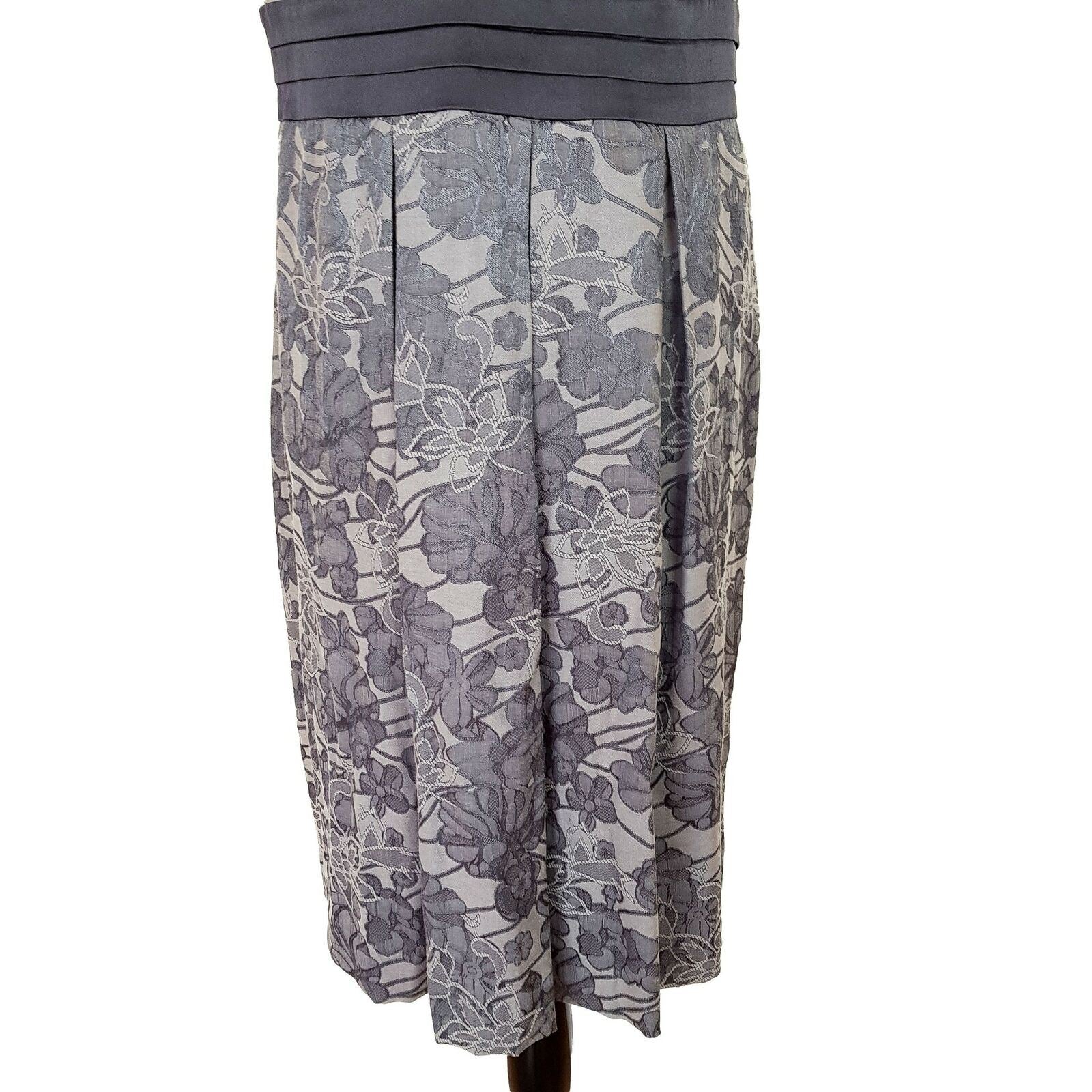 DIANA FERRARI Sleeveless Floral Printed Silky Sash Cocktail Party Dress Size 14
