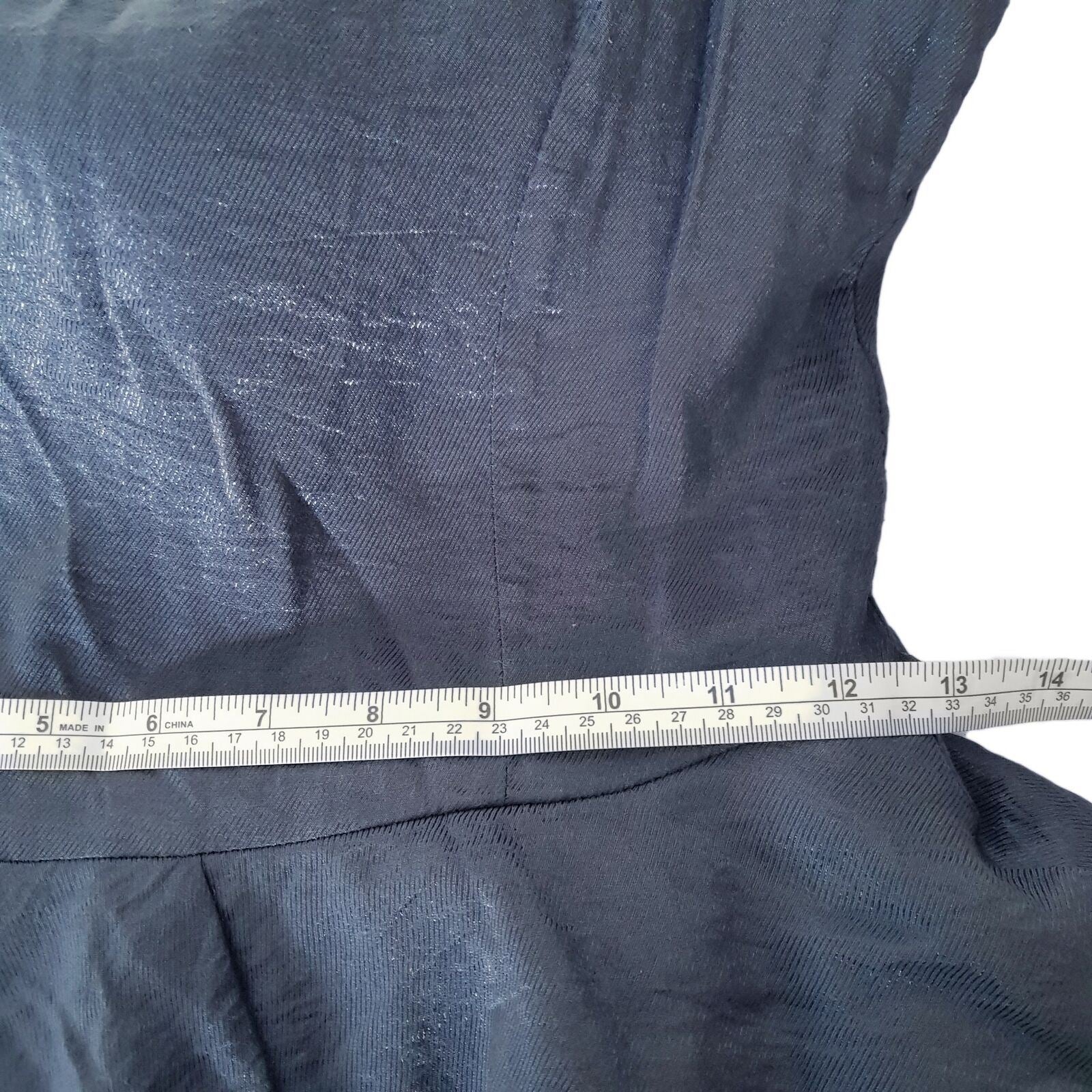 CUE Shiny Metallic Blue Layered Ruffle Dress Party Cocktail Wedding Petite 6 XS