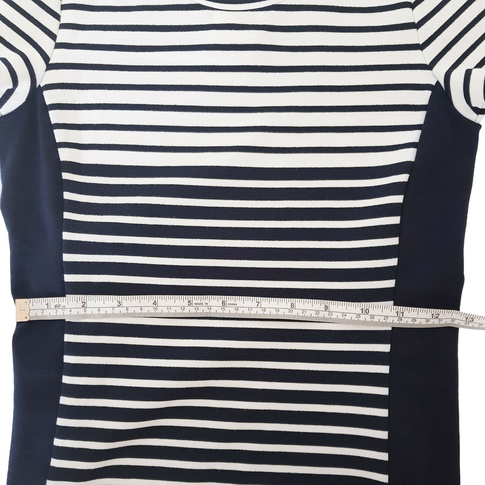 DOTTI Striped T-Shirt Dress Casual Ladies Wear Short Sleeves Knee Length Fitted
