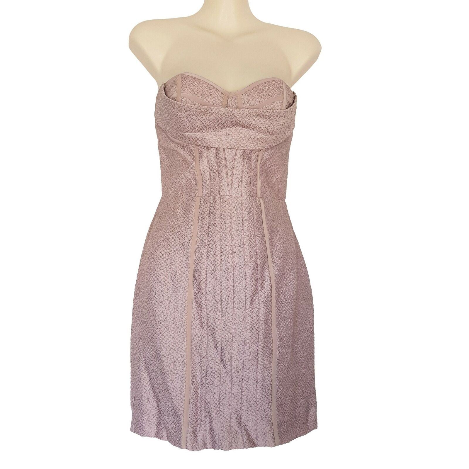 SEDUCE Pink Blossom Strapless Contrast-Trim Bustier Sexy Mini Cocktail Dress NWT