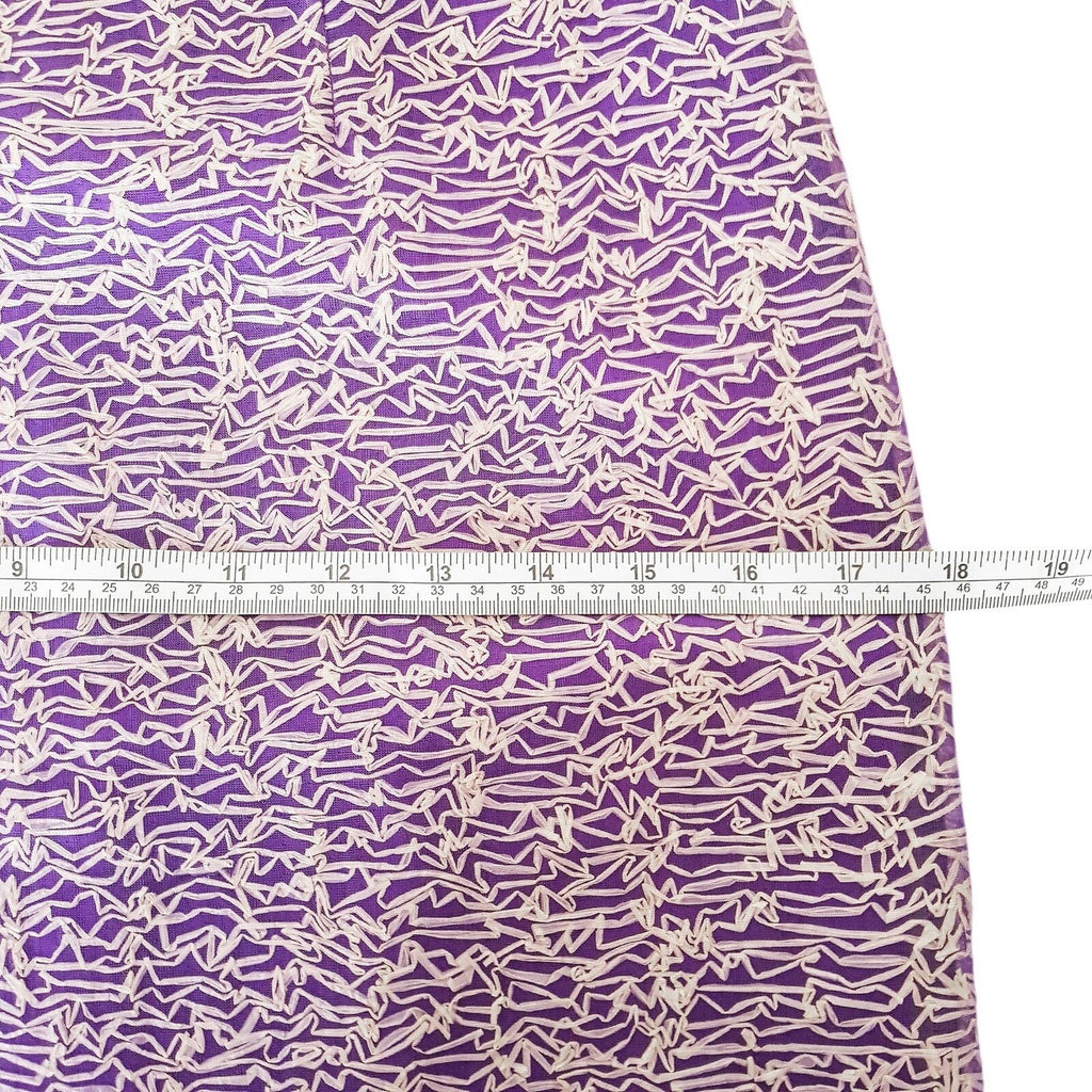 SEDUCE Purple Abstract A-Line Dress Sleeveless Deep V-Neck Casual Cocktail Party