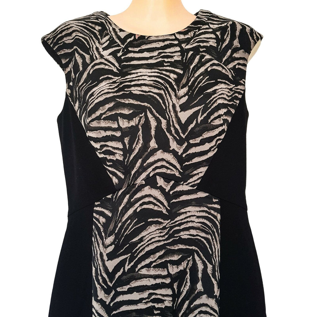 DAVID LAWRENCE Tiger Animal Print Black Dress Formal Party Cocktail Summer Wear