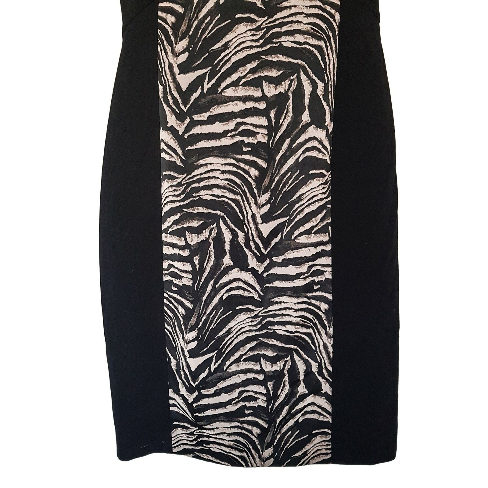 DAVID LAWRENCE Tiger Animal Print Black Dress Formal Party Cocktail Summer Wear