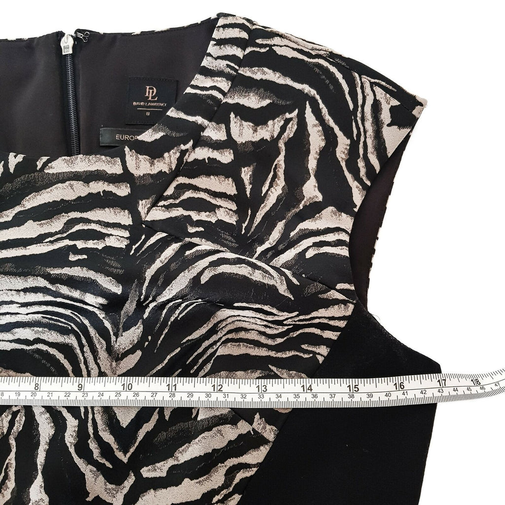 DAVID LAWRENCE Tiger Animal Print Black Dress Formal Party Cocktail Summer Wear
