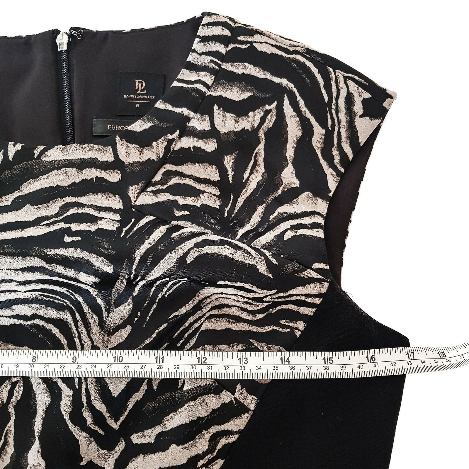 DAVID LAWRENCE Tiger Animal Print Black Dress Formal Party Cocktail Summer Wear