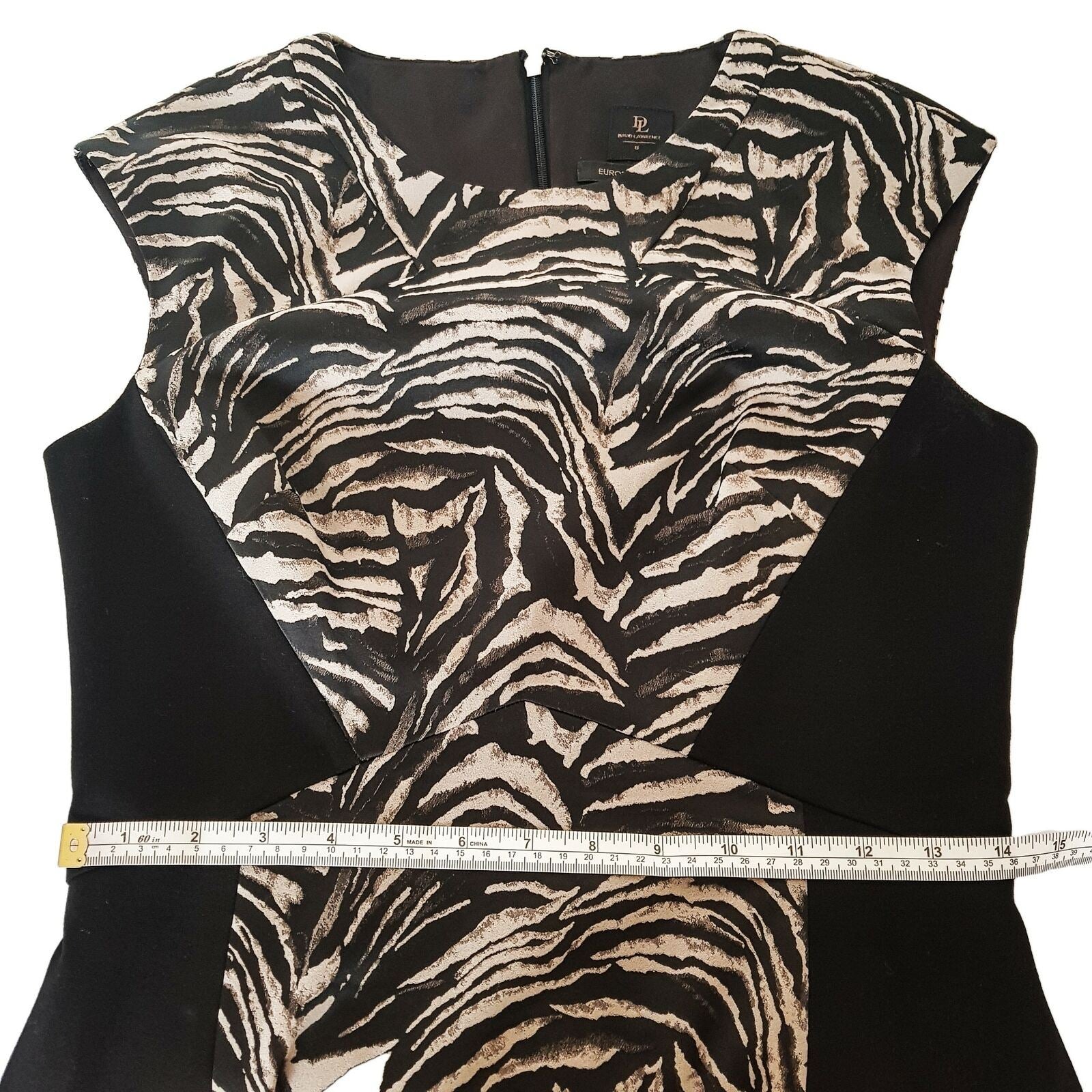 DAVID LAWRENCE Tiger Animal Print Black Dress Formal Party Cocktail Summer Wear