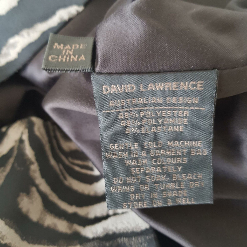 DAVID LAWRENCE Tiger Animal Print Black Dress Formal Party Cocktail Summer Wear