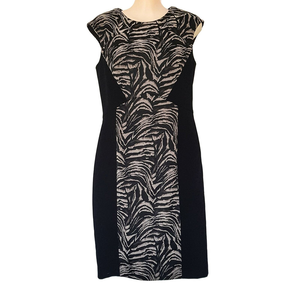 DAVID LAWRENCE Tiger Animal Print Black Dress Formal Party Cocktail Summer Wear