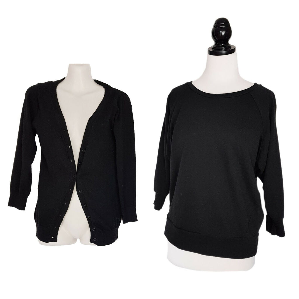 Valleygirl Cotton On 2pcs Black Cardigan Pullover Sweater Button Jumper Knit
