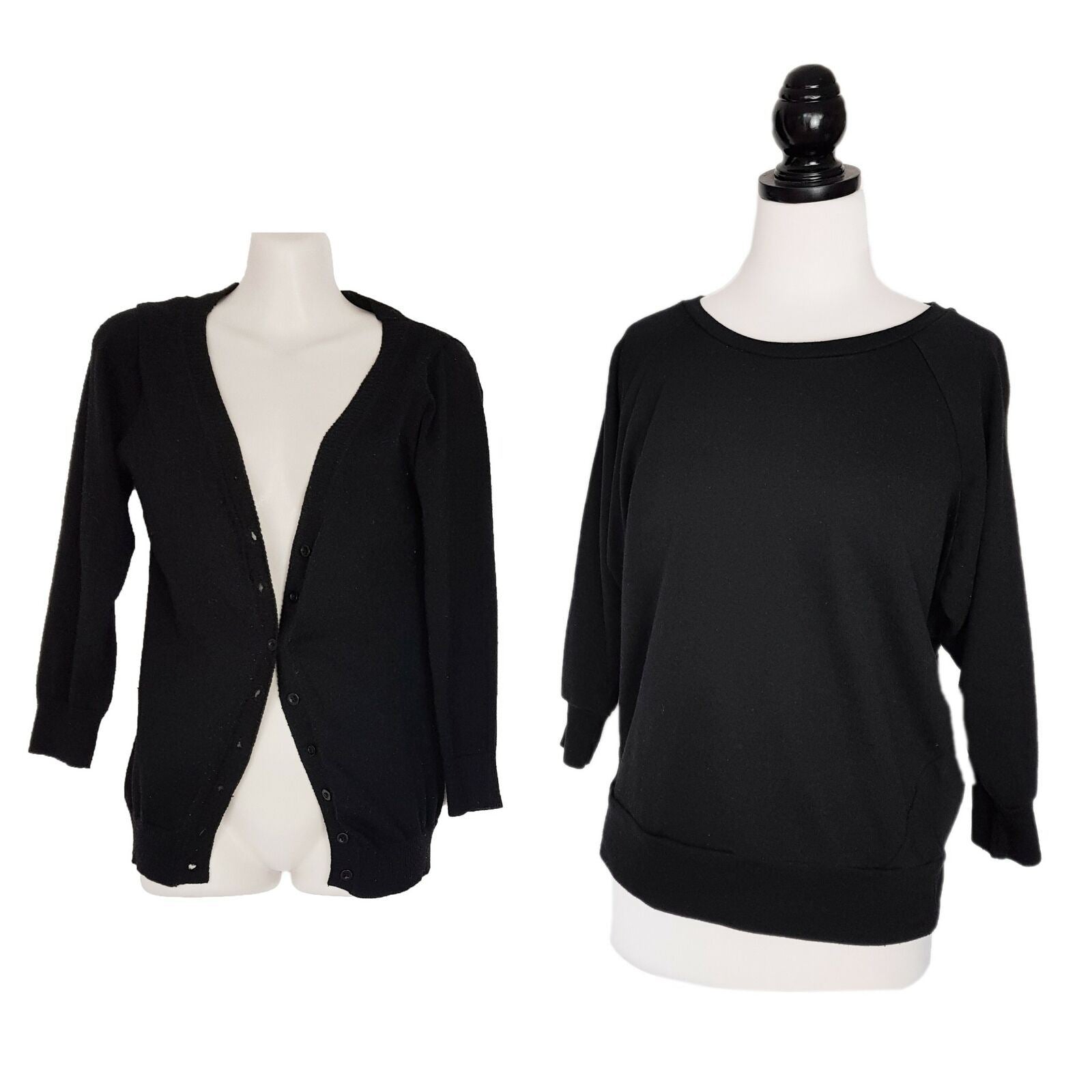 Valleygirl Cotton On 2pcs Black Cardigan Pullover Sweater Button Jumper Knit