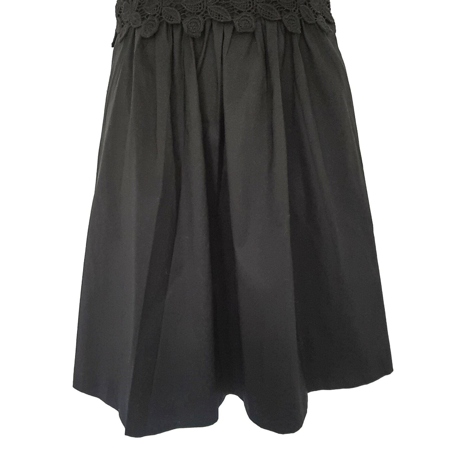 ESPRIT Designer Strapless A-Line White Lace Black Dress Cocktail Party Summer