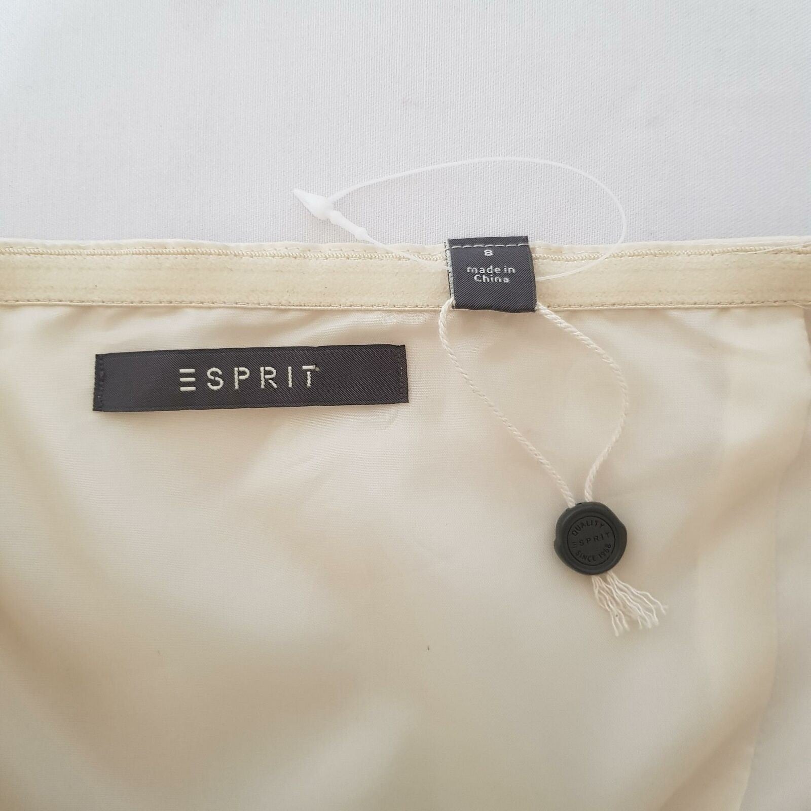 ESPRIT Designer Strapless A-Line White Lace Black Dress Cocktail Party Summer