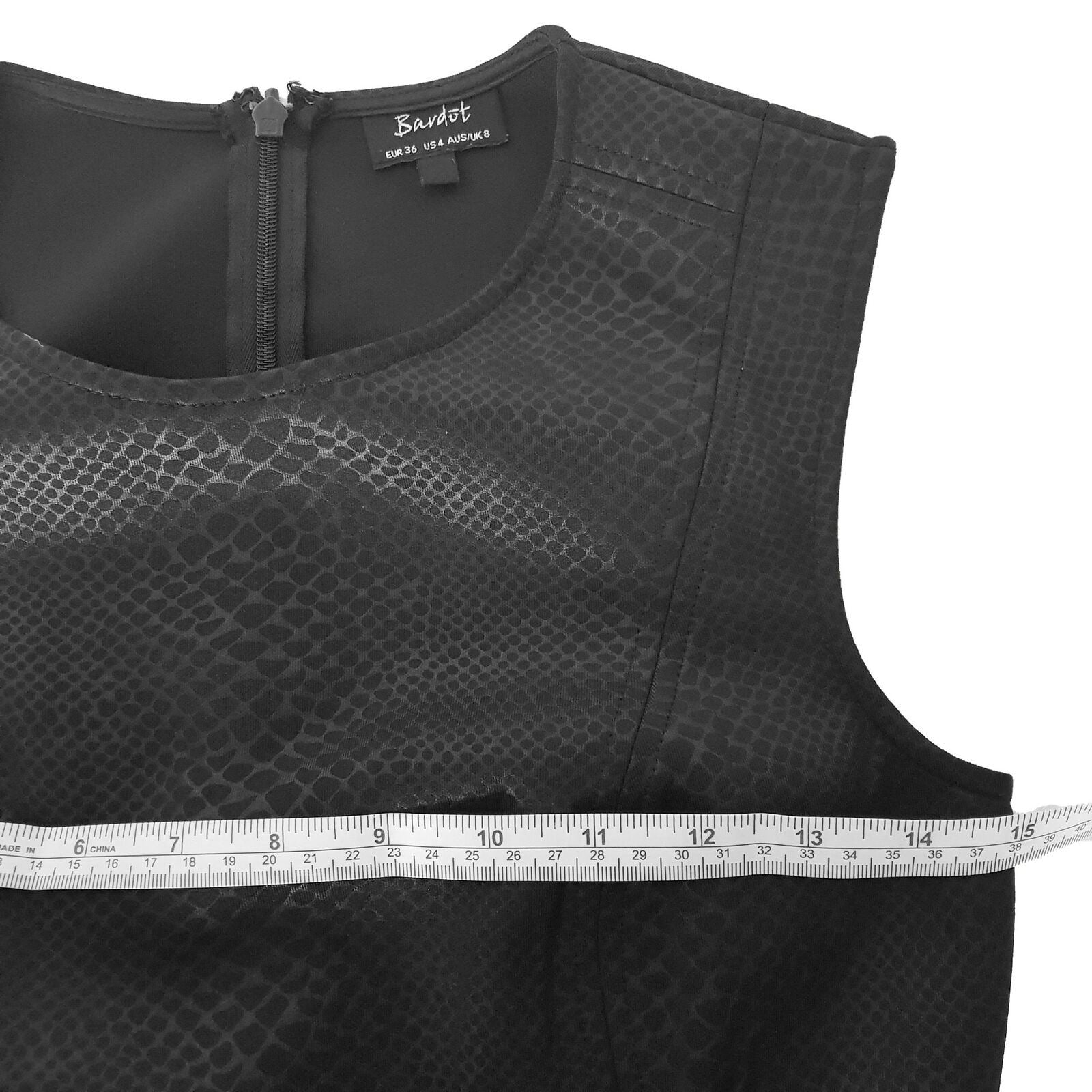 BARDOT Bodycon Formal Black Dress Wide Sleeves Back Zipper Corporate Work Wear