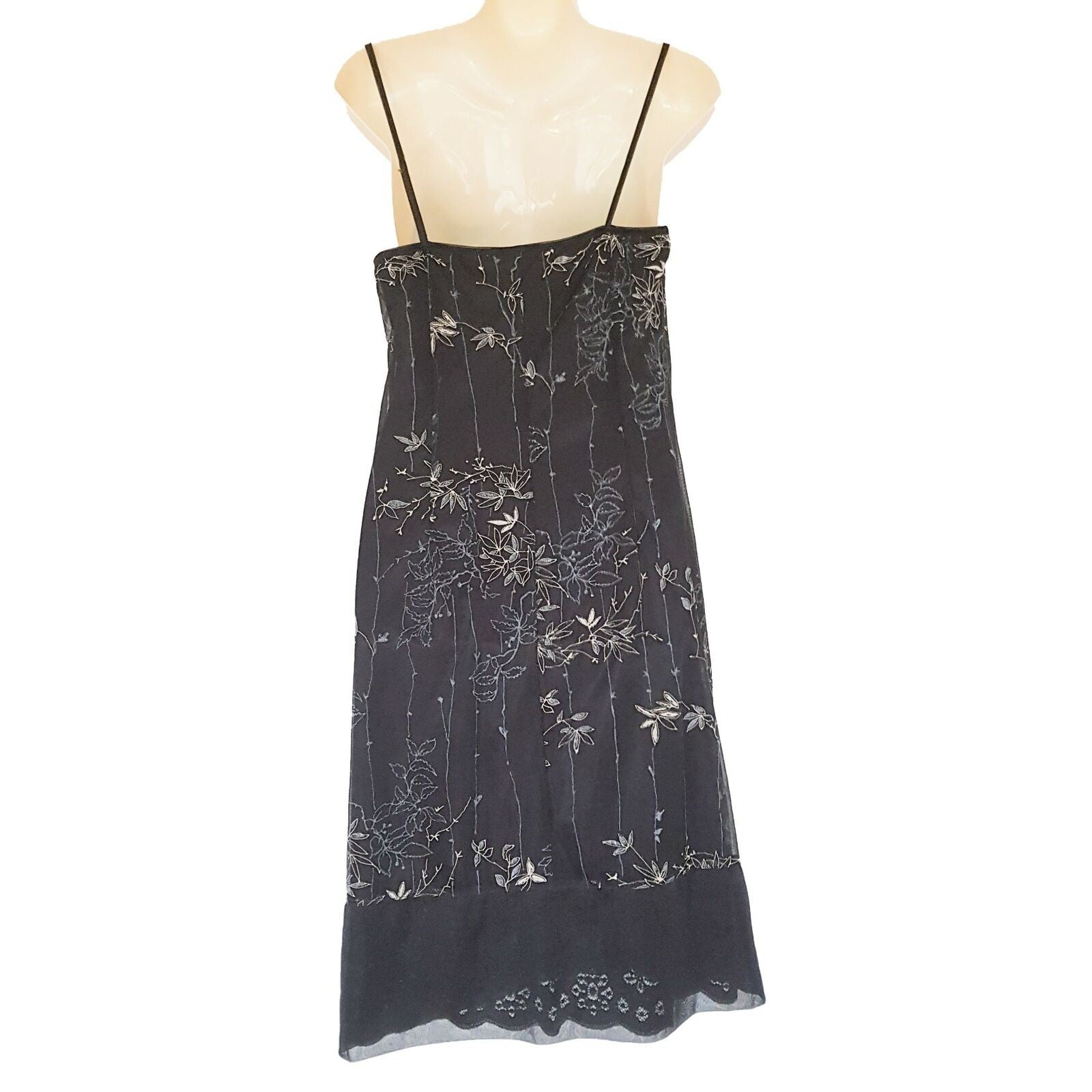 SEDUCE Women's Lace Mesh Black Formal Long Midi Dress Cocktail Party Sleeveless